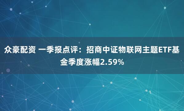 众豪配资 一季报点评：招商中证物联网主题ETF基金季度涨幅2.59%