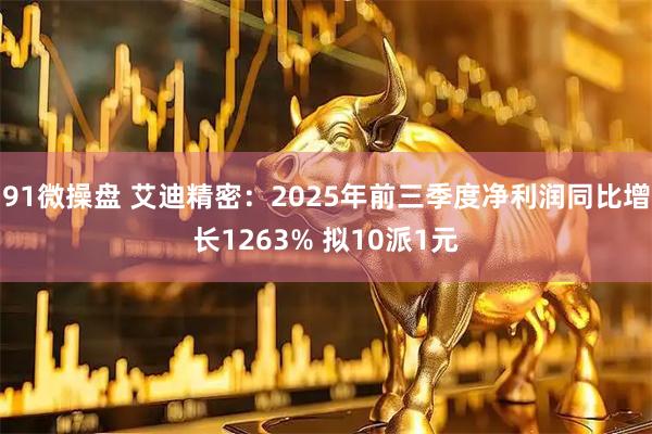91微操盘 艾迪精密：2025年前三季度净利润同比增长1263% 拟10派1元